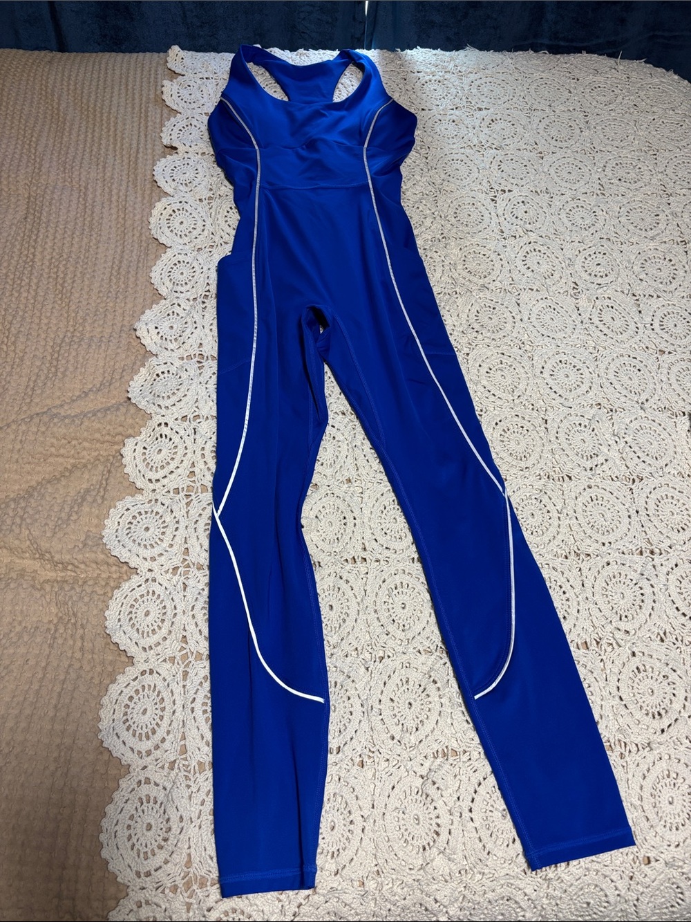 Fabletics Cobalt Blue Racerback Athletic Jumpsuit